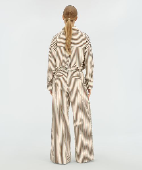 ODESSA mid rise wide leg broek met strepen