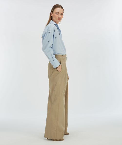 OLIVIA hoch sitzende Hose mit weitem Bein
