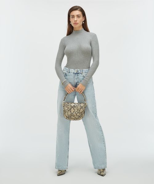 PHEBE straight fit jeans met parels