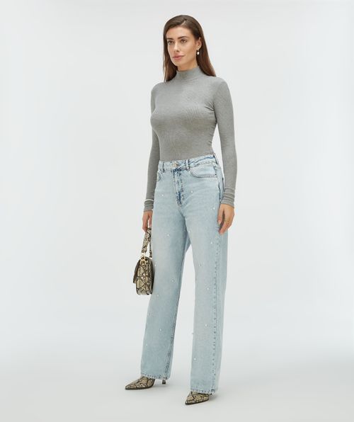 PHEBE straight fit jeans met parels
