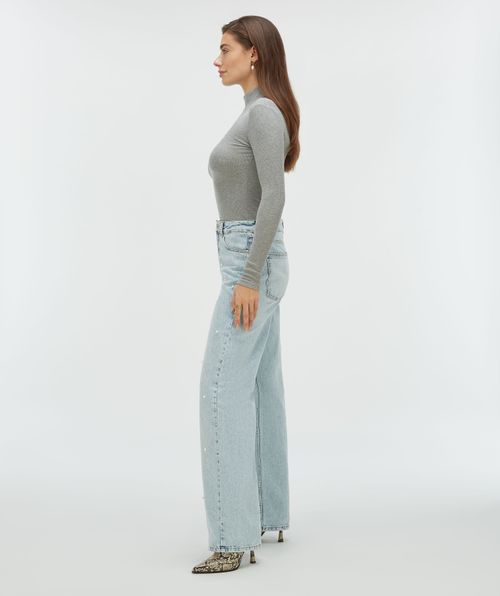 PHEBE straight fit jeans met parels