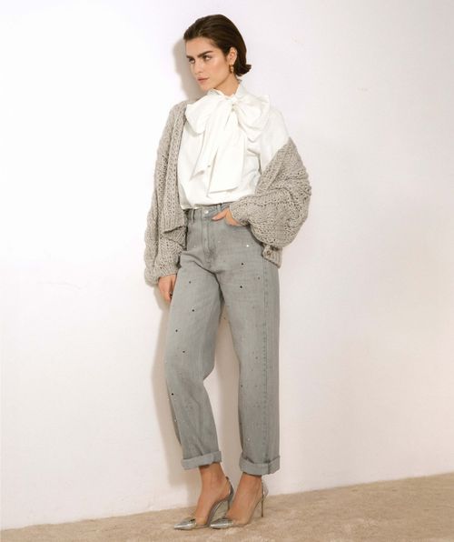 PHEBE mid-rise jeans with studs