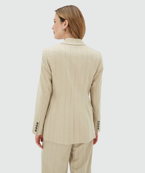 PLEUN regular fit blazer met krijtstreep 