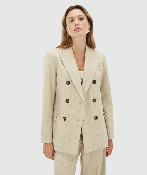 PLEUN regular fit blazer met krijtstreep 