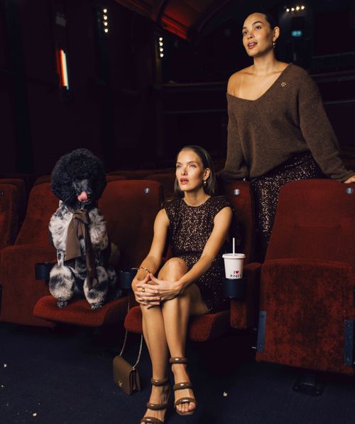 PORTIA fitted jurk met pailletten
