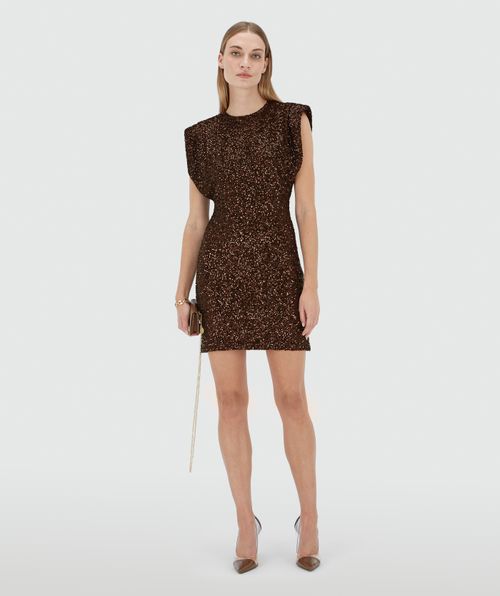 PORTIA fitted jurk met pailletten