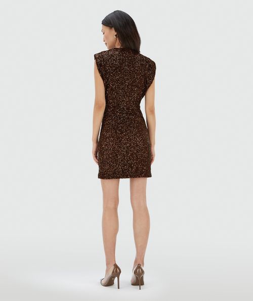 PORTIA fitted jurk met pailletten