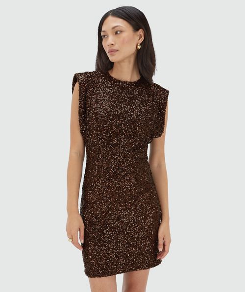 PORTIA fitted jurk met pailletten