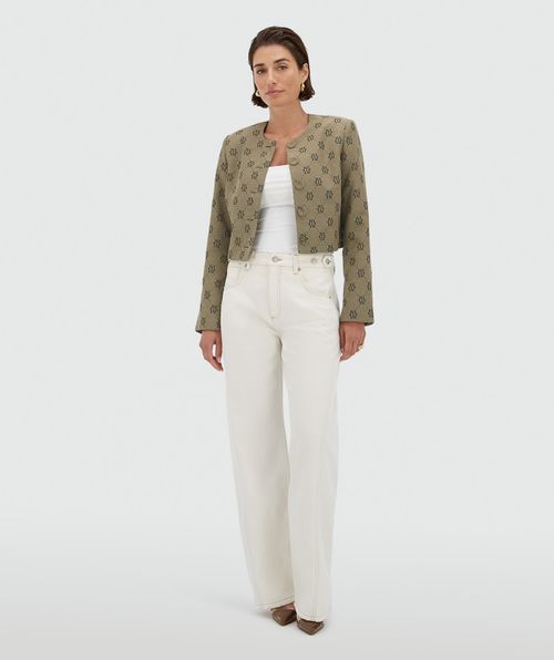 REMI cropped blazer met logoprint