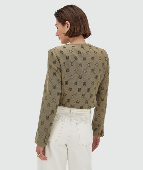 REMI cropped blazer met logoprint