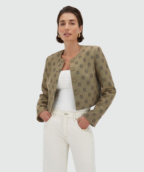REMI cropped blazer met logoprint
