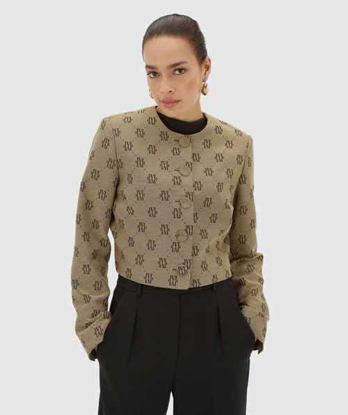 REMI Cropped Blazer mit Logoprint