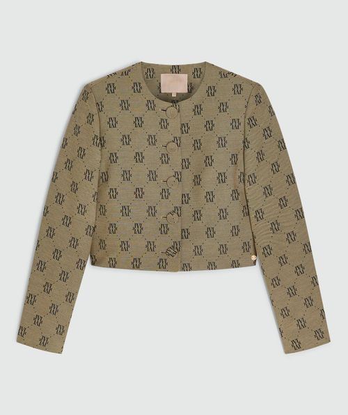 REMI cropped blazer met logoprint