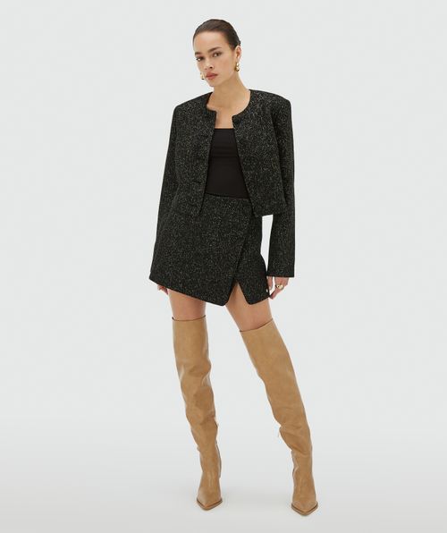 REMI Cropped-Blazer mit Lurex