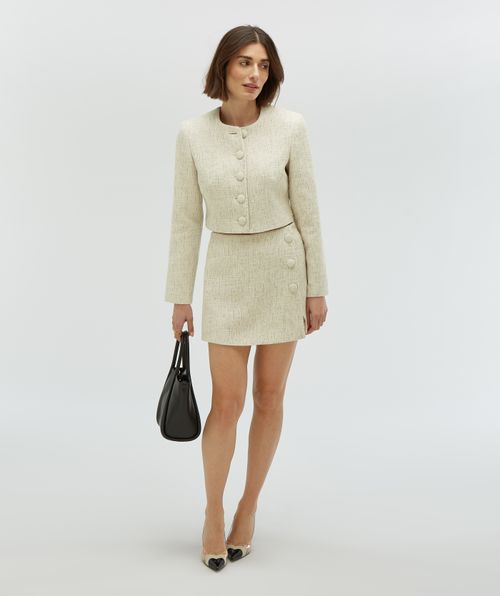 REMI Cropped Bouclé-Blazer mit Lurex