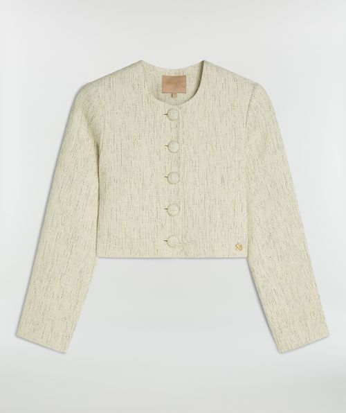 REMI Cropped Bouclé-Blazer mit Lurex