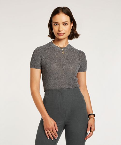 RIO slim fit Top mit Glitzer