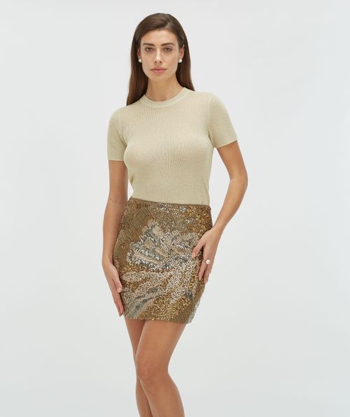 RIO Slim Fit Top mit Glitzer