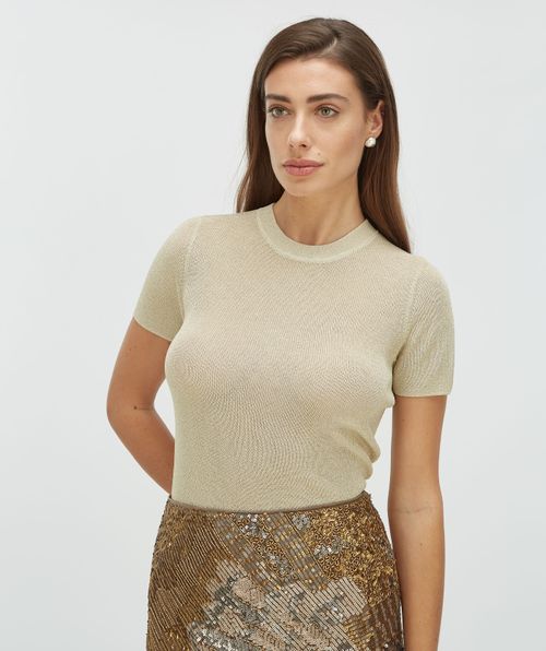 RIO Slim Fit Top mit Glitzer