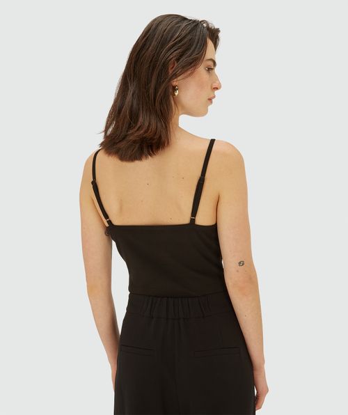 RIVER slim fit top met kant