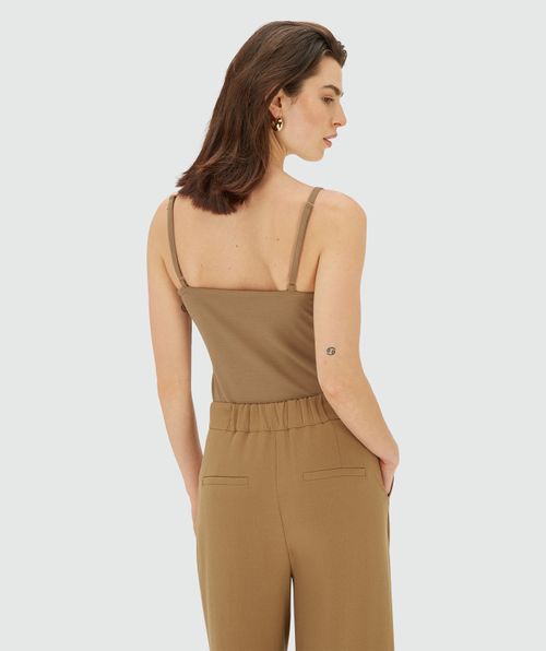 RIVER slim fit top met kant