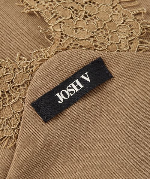 RIVER slim fit top met kant