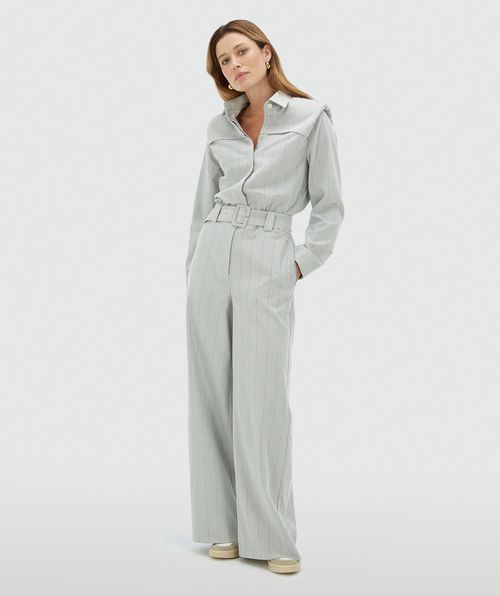 ROBIN oversized jumpsuit met krijtstreep