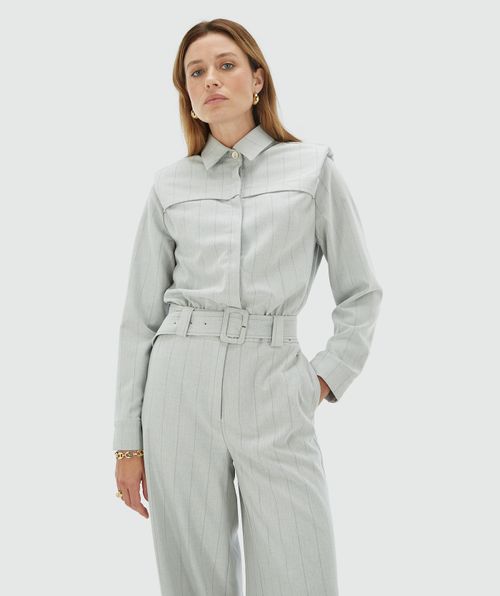 ROBIN oversized jumpsuit met krijtstreep