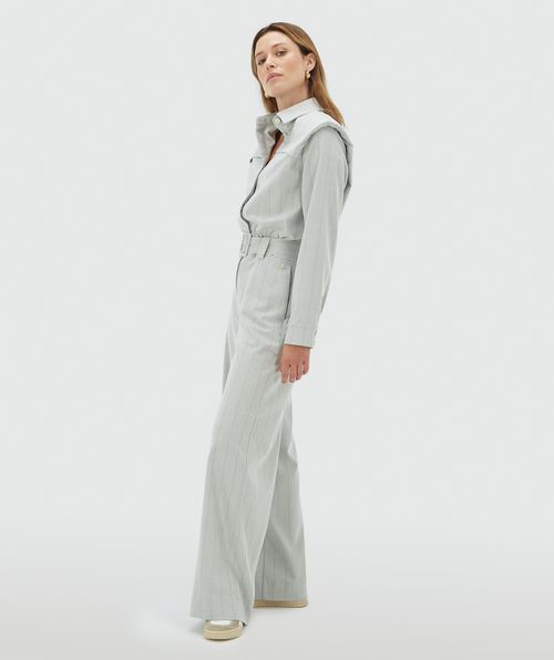 ROBIN oversized jumpsuit met krijtstreep