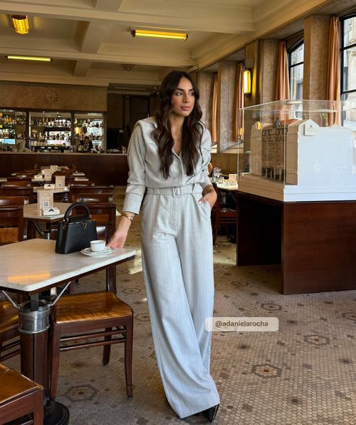 ROBIN oversized jumpsuit with pinstripe