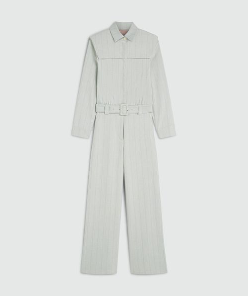 ROBIN oversized jumpsuit met krijtstreep