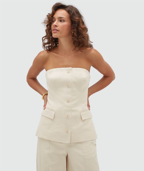 JV-ROSAS fitted bustier van katoen