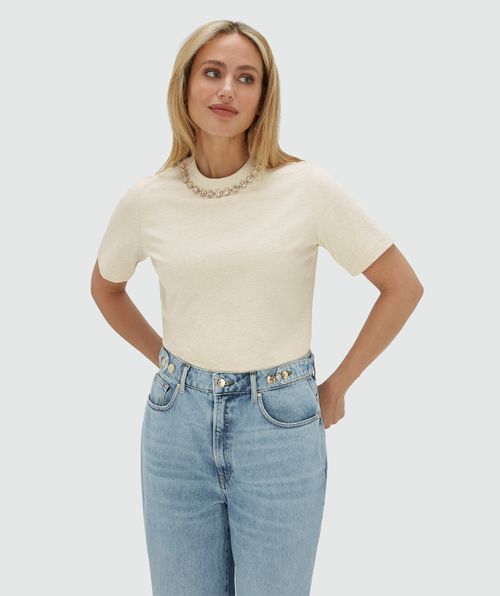 ROSINA regular fit T-shirt with rhinestones