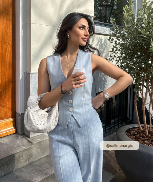 RUDY fitted waistcoat with pinstripe