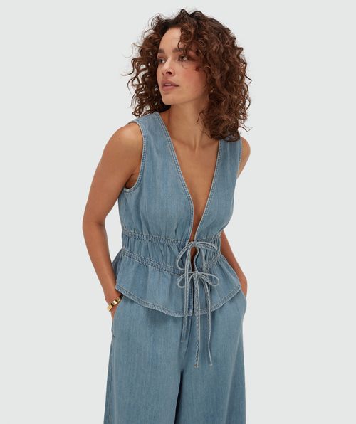 SEA getailleerde top met peplum