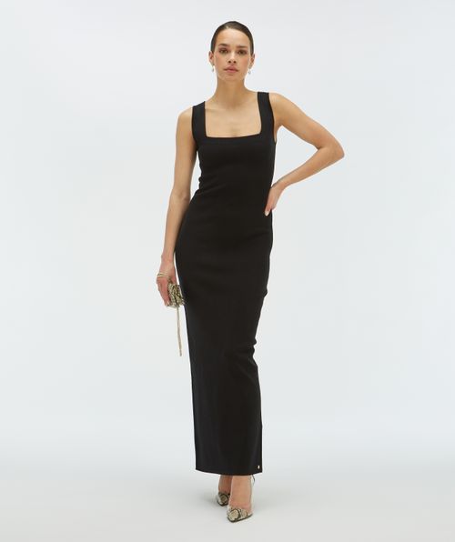 SHELLY fitted maxi jurk 