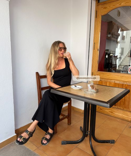 SHELLY fitted maxi jurk 
