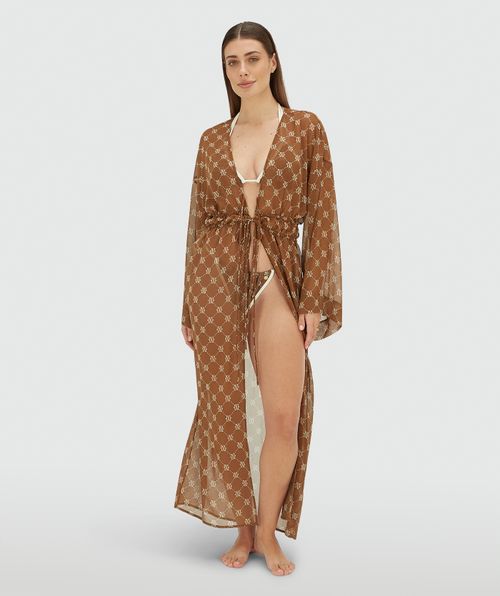 SIENNA oversized kimono met logoprint 
