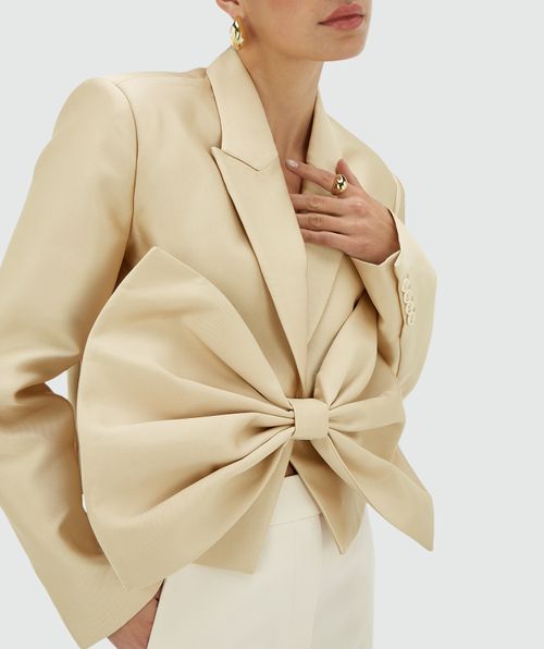 SILKE cropped blazer met strik