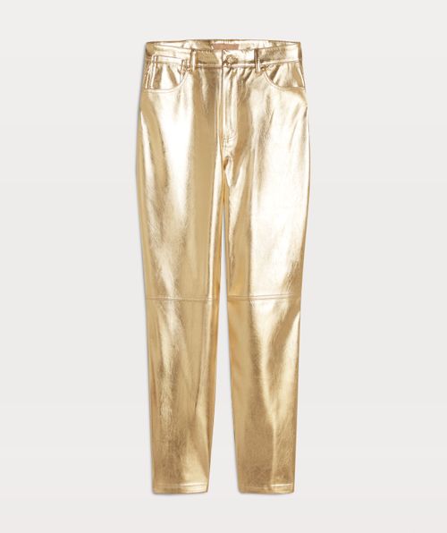 SIS high rise girlfriend trousers in metallic