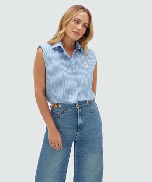 JV-SUSIE straight fit blouse met strepen