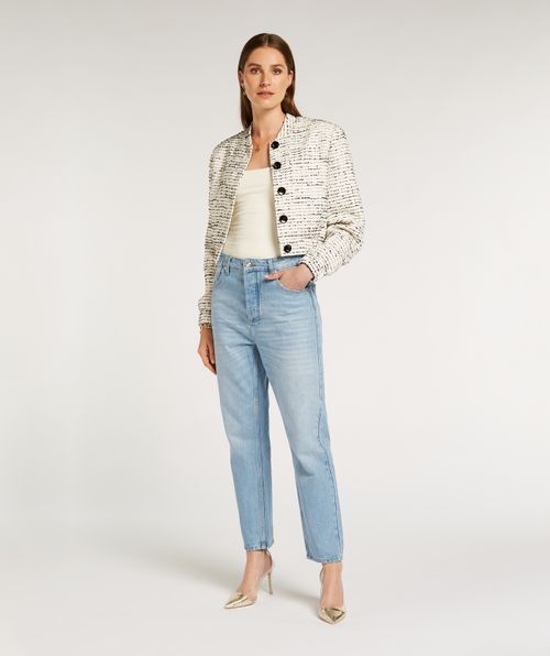 TALULA cropped bomber jacket in bouclé