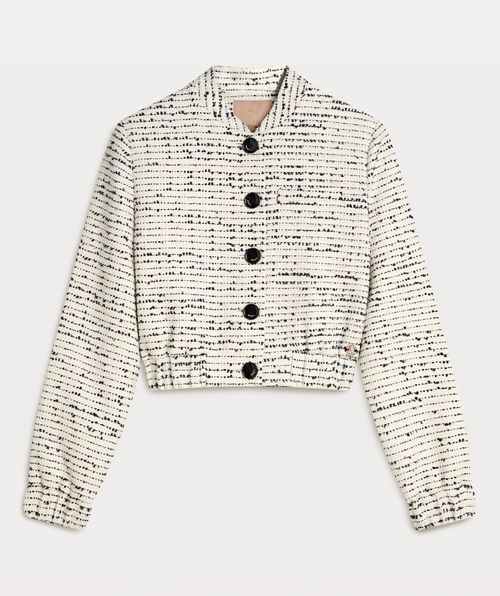TALULA cropped bomber jacket in bouclé