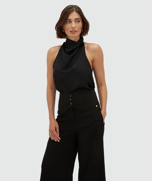 JV-TAVI straight fit top in satijn look