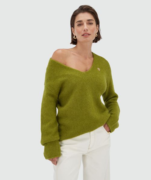 TIMBER oversized sweater met merinowol