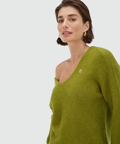 TIMBER oversized sweater met merinowol