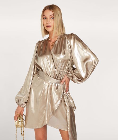 TRINA Regular-Fit-Wickelkleid mit Glitzer