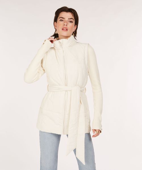 VERA regular fit coat with detachable sleeves