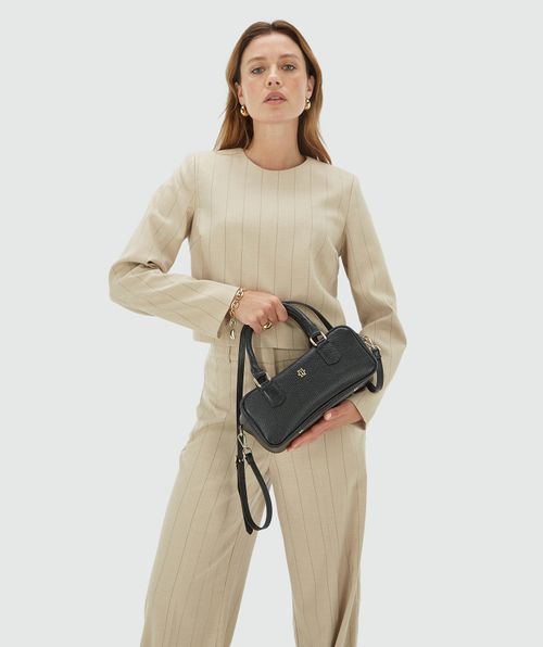 VIVANNA cropped regular top met krijtstreep