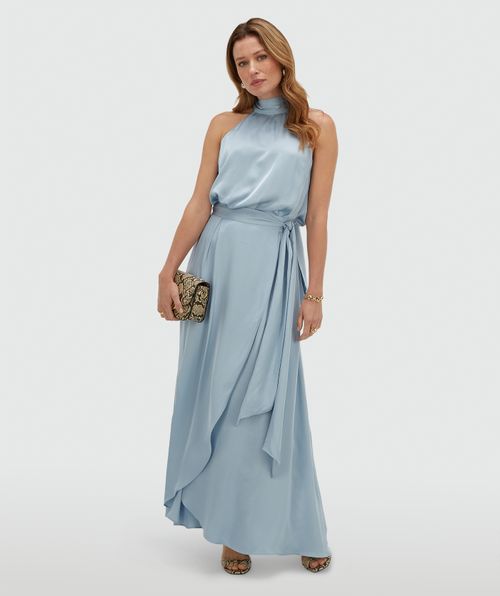 YAMICIA overslag maxi rok in satijn look